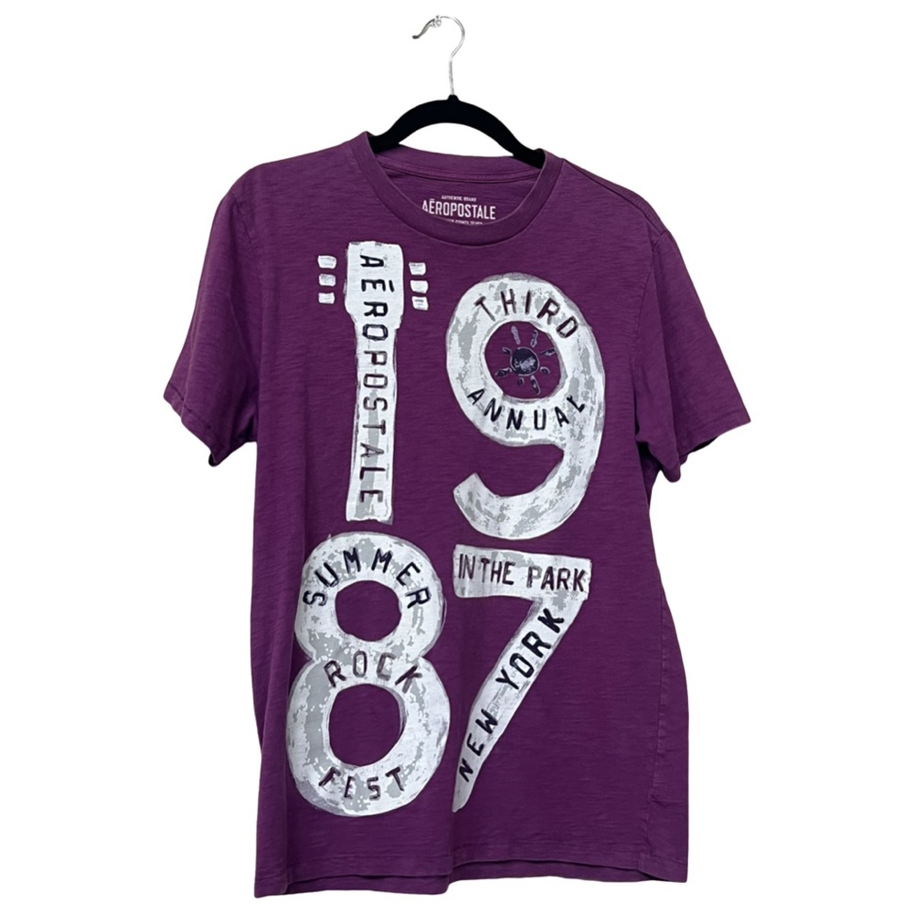 Aeropostale Vintage Purple T-shirt Size M 100% Cotton